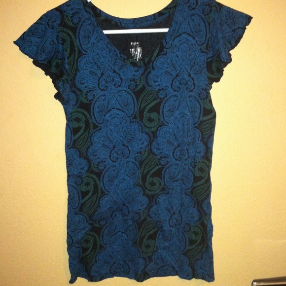 Dark blue/ teal and black top - Picture 1 of 1