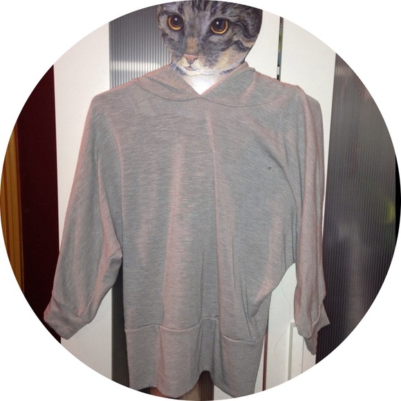 Loose fitting boxy gray hoodie
