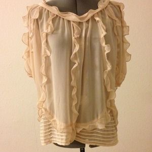 100% polyester really light soft pink blouse.