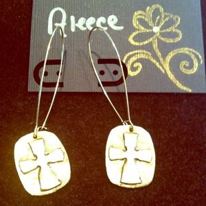 Metal cross earrings