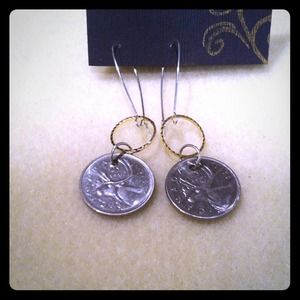 Moose coin earrings
