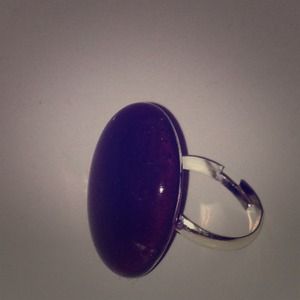 Purple glass bead ring