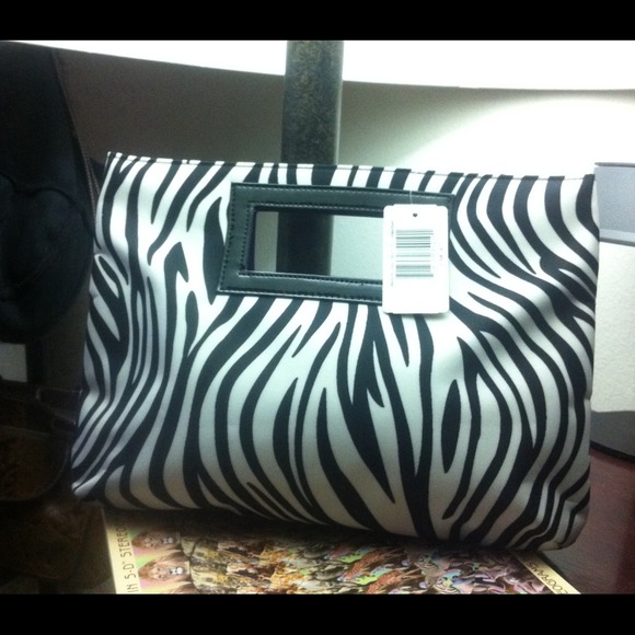 zebra print evening purse