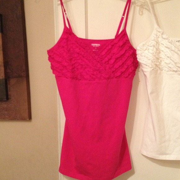 2 camis! Express Magenta and Cream! mediums