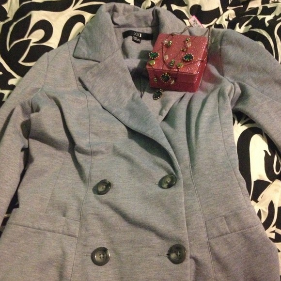 Pea coat and Betsy Johnson necklace bundle