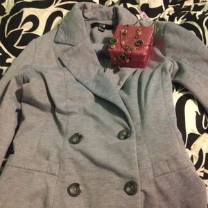 Pea coat and Betsy Johnson necklace bundle