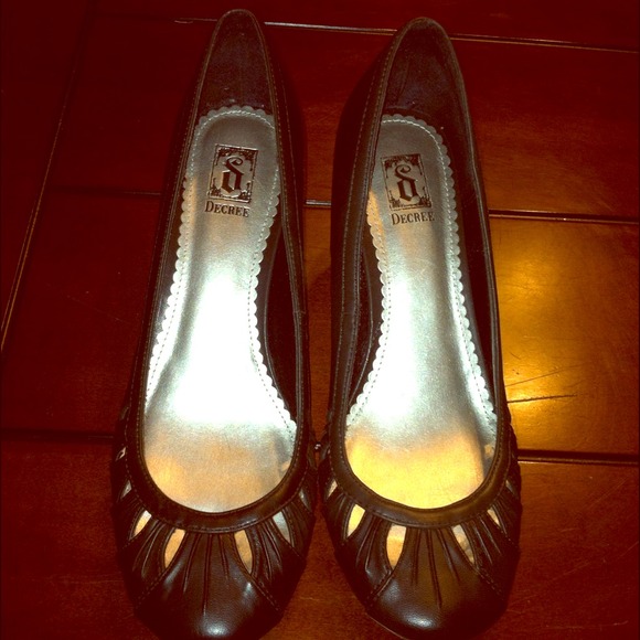 👠Cute black wedge heels👠