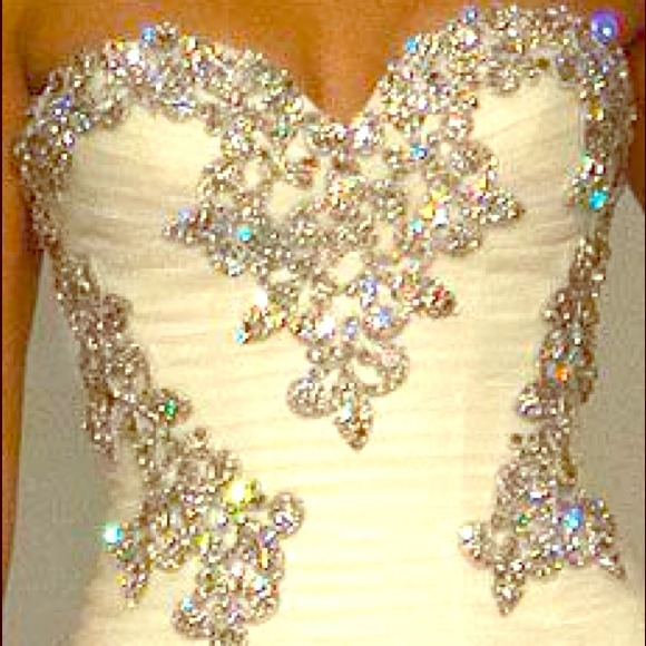 Creamy white blinged pencil top blouse