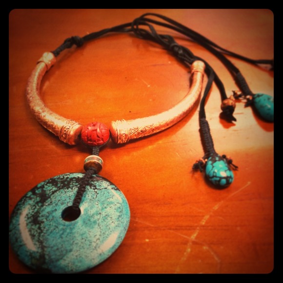 Turquoise/ copper necklace