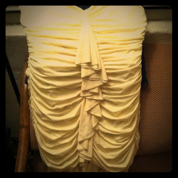 A tube top party dress