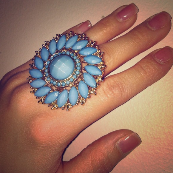 Gold/teal vintage ring - Picture 1 of 1