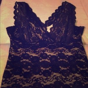 Black lace top and capri's