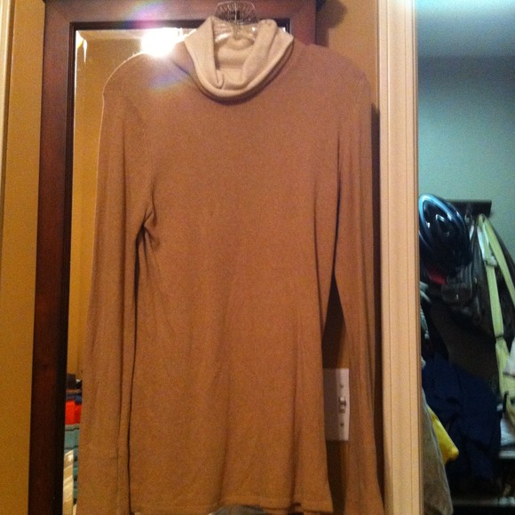 Tan and Cream Turtleneck