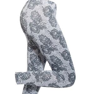 Lace Rose Print Leggings
