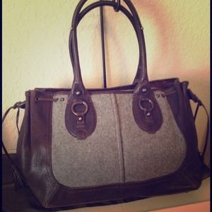 Grey & brown bag by Banana Republic
