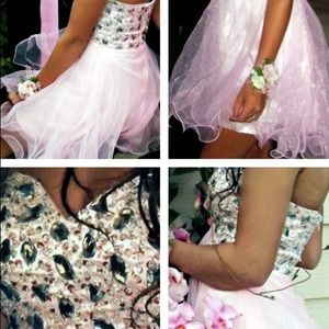 Pink ,short,jeweled,dress, sweetheart