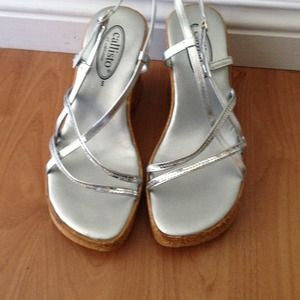 Bundle Callisto silver wedges size 5/Volcom dress