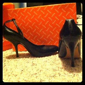 Size 8 Black  Strap high heel shoe