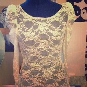 White Lace Tunic with shoulder detail
