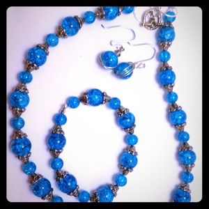 Blue crystal jewelry set!