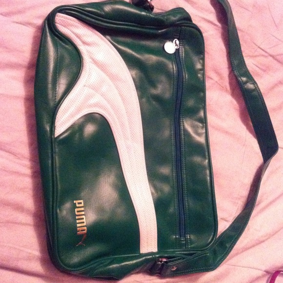 Green Puma messenger bag-reserved