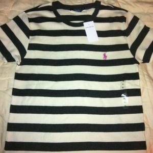 Dark Grey and Creme stripe Ralph Lauren Shirt