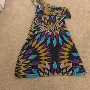 Off the shoulder tribal print dress