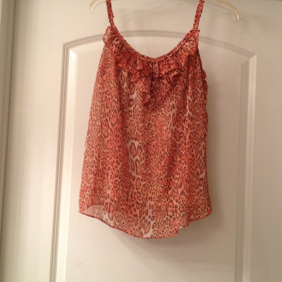 Pink leopard print blouse