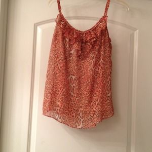 Pink leopard print blouse