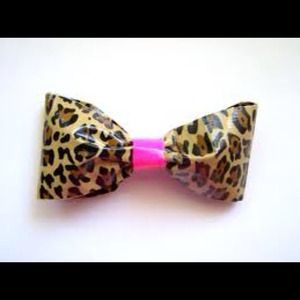 Duck tape leopard bow