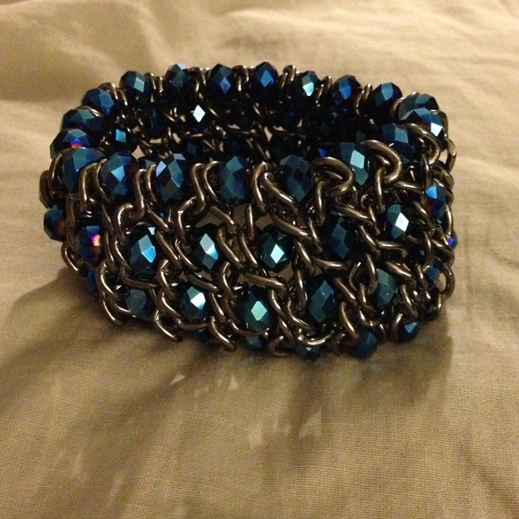 Wide teal bracelet - Picture 4 of 4