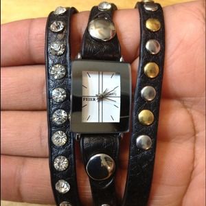 Brand New Wrap Around Leather Watch w/ Rhinestones