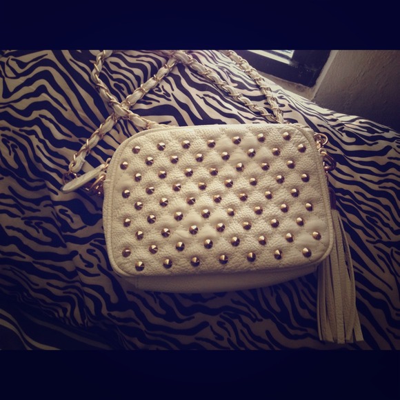 SOLD! Forever 21 Studded Quilted white cross body