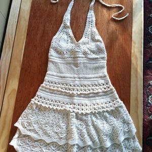Victorias Secret cream colored crochet dress