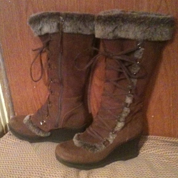 Leather boots.