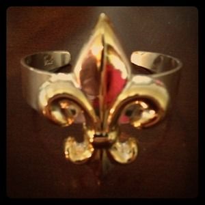 Fleur de lis silver and gold bracelet