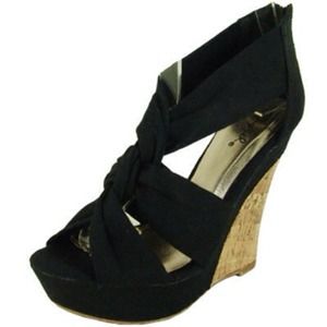 Black Bikini Wedge Sandal