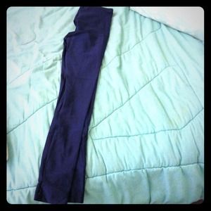American Apparel navy nylon tricot shiny leggings