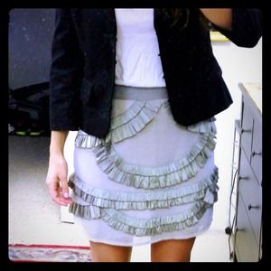 Reiss mini skirt with origami ribbon detailing