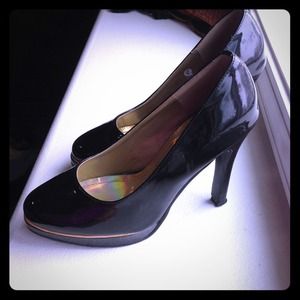 Gold-lined Black Heels