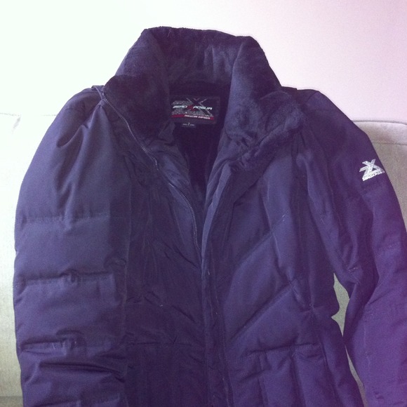 Bundle. Black down jacket and coach wristlet.