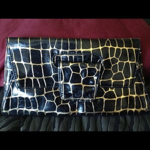 Giraffe print clutch