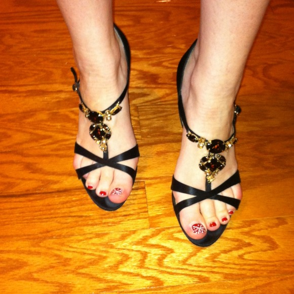 Black and Gold Nine West Heels