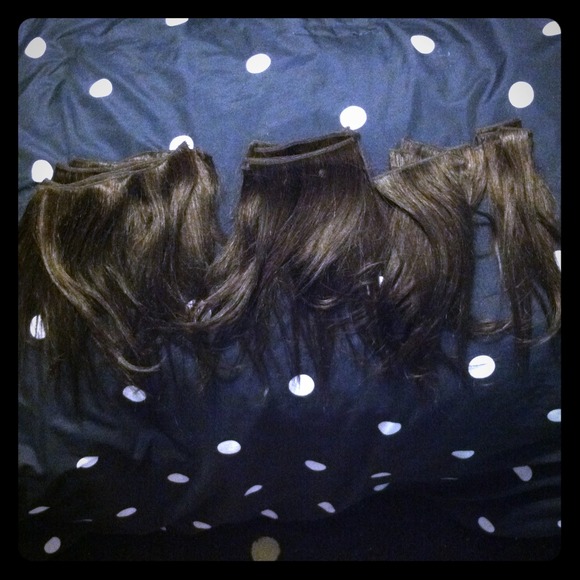 Dark brown 10" gluein extensions with glue&remover