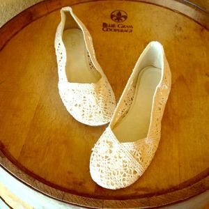 ALDO Cream Crochet Flats