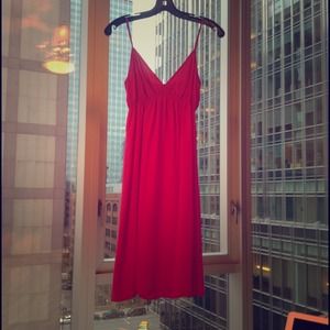 Pink v neck slip dress