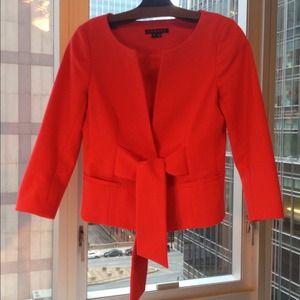 Red jacket with tie front