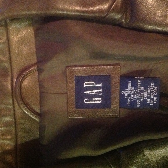 Gap Leather Blazer (Olive Green) - Picture 3 of 3