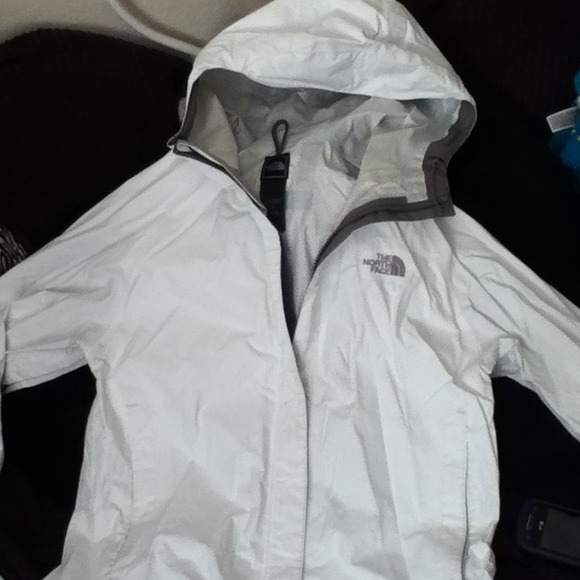 White north face rain jacket perfect condition