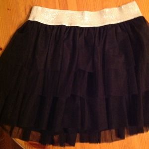 Black skirt with silver sparkle waist 3 layers